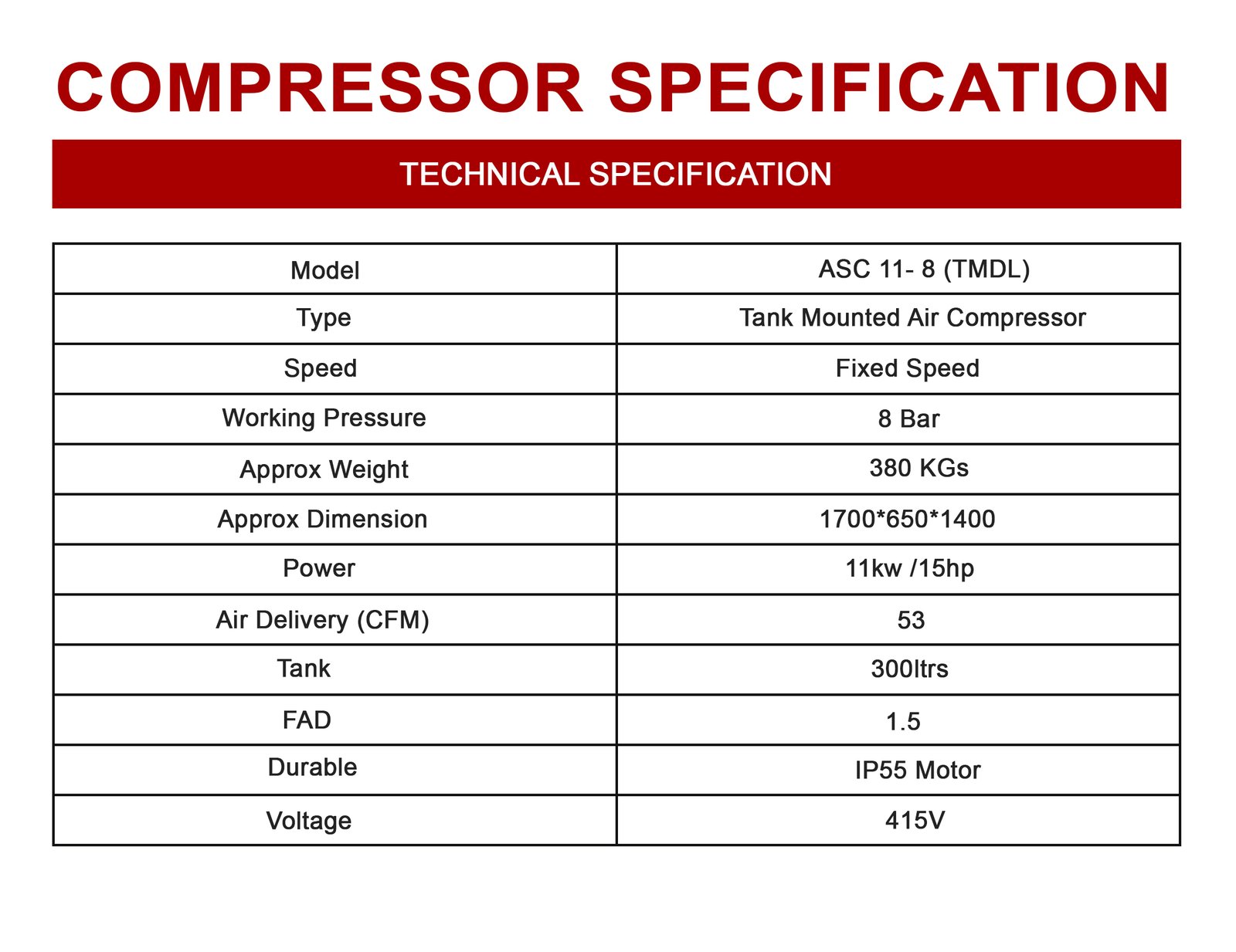TANK MOUNTED COMPRESSOR (TMDL) - ASC 11 - (8 BAR) - Image 4